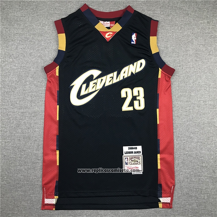 Camiseta Cleveland Cavaliers LeBron James #23 Mitchell & Ness 2008-09 Negro